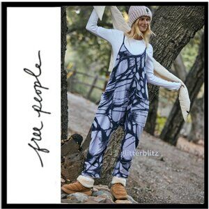 Free People Hot Shot Printed Onesie Skylight Butterfly Navy 🦋